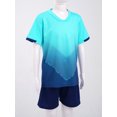 thumbnail image 3 of HULIJA Kids Boys Girls Gradient Print Basketball Football Sweatsuit Short Sleeve V Neck Shirts with Sky Blue 4XS, 3 of 7
