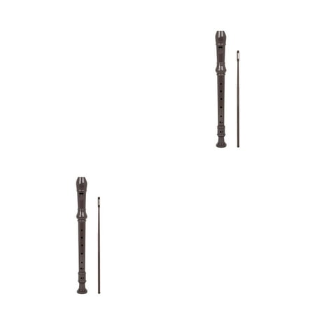 Masteelf 2 Sets of ABS Flute Instrument Toys with Cleaning Rods Practical Instrument (Coffee)