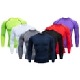 thumbnail image 2 of De Manga Larga De Los Hombres De Compresión Ropa Deportiva Traje De 4 Estaciones Primavera Otoño Invierno Gimnasio Ajustada Yoga Conjuntos De Entrenamiento Jogging Running Fitnesspangjing, 2 of 4