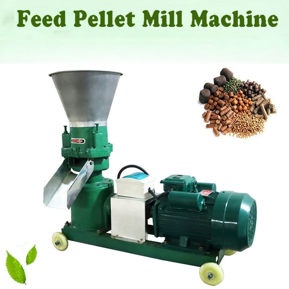 INTBUYING Farm Animal Feed Pellet Mill Machine 12MM Holes Pellet Feed Granulator 4.5KW 220V