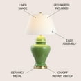 thumbnail image 4 of JONATHAN Y Sagwa 33" Ceramic/Iron Modern Classic LED Table Lamp, Green, JYL6618A, 4 of 7