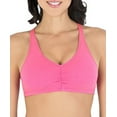 thumbnail image 2 of FRUIT OF THE LOOM Pink Shirred Front Racerback Sports Bra 3-Pack, US 34, NWOT, 2 of 4