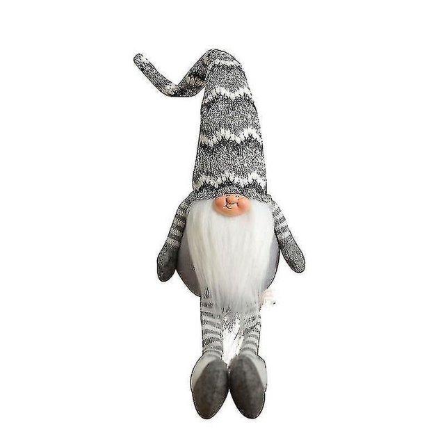 Adornos de gnomo de muñeca navideña, decoración de elfo de pierna larga para decoración de regalo de Navidad para el hogar (gris), 1 unidad