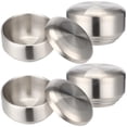 thumbnail image 2 of 4 Pcs Stainless Steel Bowls with Lids, 4.5 in Double-Walled Anti Scalding Rice Bowls Set, Reusable Space-Saving Stackable Soup Bowl for Hot and Cold Food, 2 of 6