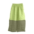 thumbnail image 4 of Bixock Sweatpants for Women Wide Leg Pants Solid Color Linen Shorts Patchwork Wide Leg Elastic Waist Loose Casual Daily Wear Bottoms Vacation Clothes, 4 of 5