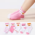 thumbnail image 6 of Hontri Socks in Sale, 5 Pairs of Children's Socks, Baby Mid-Calf Socks, Cartoon Socks for Boys and Girls, Cotton Socks 5Pc Socks Pink, 6 of 9