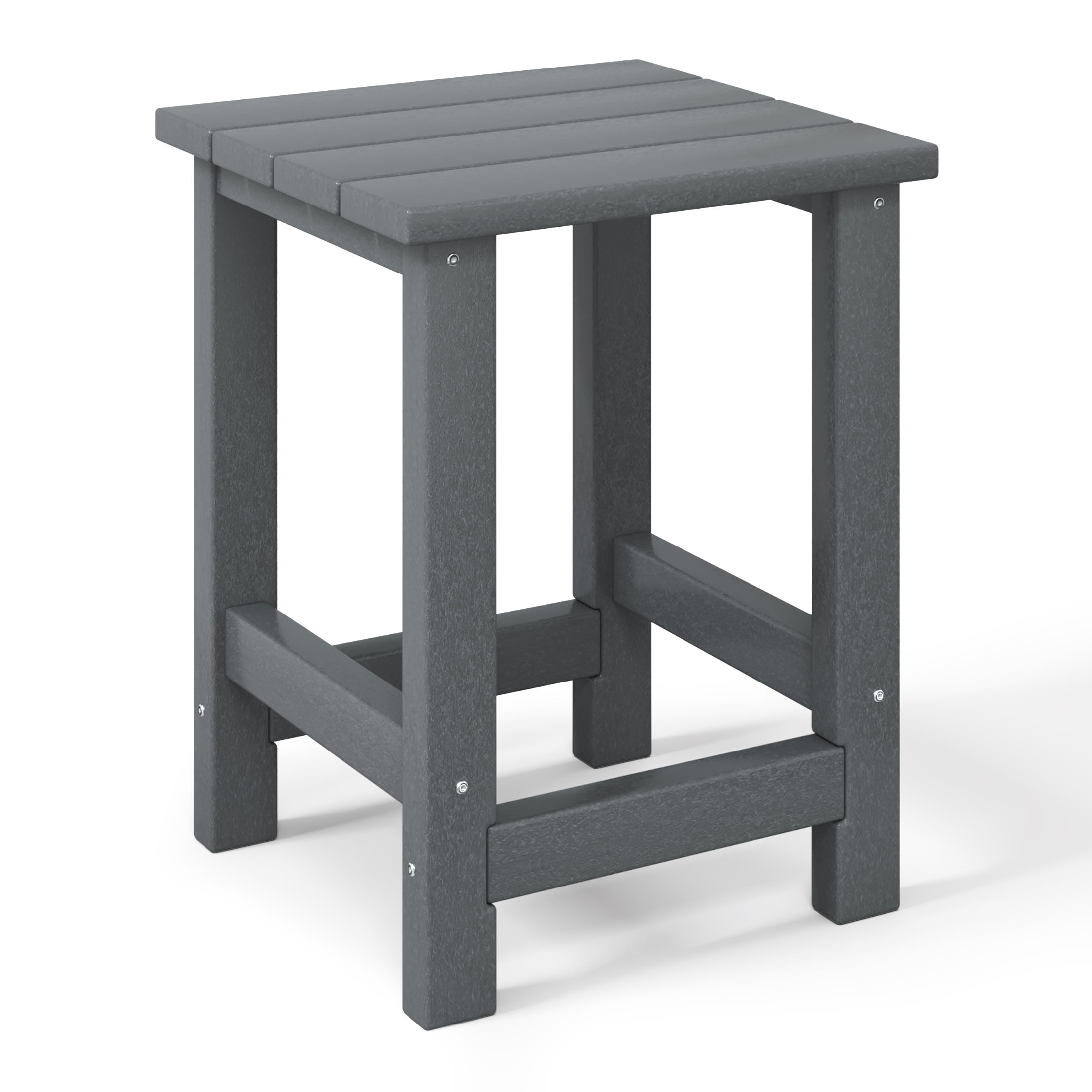 WestinTrends Malibu 3-Piece Kids HDPE Adirondack Chairs Set with Square Side Table and Cup Holders, Gray