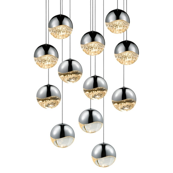 Sonneman 2917.01-LRG Grapes 12 Light 17" Wide Led Suspension Multi Light Pendant - Chrome