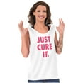 thumbnail image 3 of Breast Cancer Awareness Just Cure It Womens Plus Size Graphic Tank Top Brisco Brands 3X, 3 of 5
