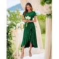 thumbnail image 5 of AURA Plus Size Women Sequin Formal Party Dress Flutter Short Sleeve Wedding Cocktail Long Evening Dress, 5 of 7