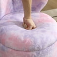 thumbnail image 4 of Guyou Cute Kids Storage Stool, Upholstered Kids Reading Chair with Butterfly Shaped Back, Faux Fur Toddler Chair with Storage for Playroom Kindergarten Bedroom, Colorful Purple, 4 of 5