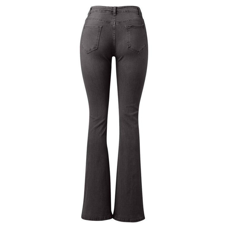 adviicd Business Casual Outfits For Women Womens Flare Jeans High Waisted  Wide Leg Baggy Jean for Women Stretch Denim Pants Grey XL 