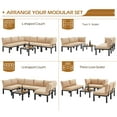 thumbnail image 3 of YODOLLA Ensemble de Meubles d'Extérieur en Métal 7 Pcs Ensemble de Conversation de Patio avec Table Basse, Beige, 3 of 7
