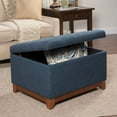 thumbnail image 3 of HomePop Ottoman de Rangement Carré Surdimensionné avec Bois, 3 of 5