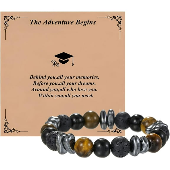 Class of 2025 Graduation Gifts for Him Her,Beaded Bracelets for Men,Cool Graduation Bracelets for College/High School/Middle School/Masters Degree/8th Grade/5th Grade
