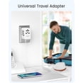 thumbnail image 4 of Adaptador Universal de Viaje LENCENT Blanco GaN III 65W con 2 Puertos USB y 3 PD USB-C para USA Euro, 4 of 8