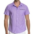 thumbnail image 4 of HAOMEILI Mens Short Sleeve Casual Button Down Shirts Summer Untucked Dress Shirts with Pocket, 4 of 7