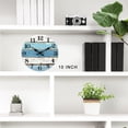 thumbnail image 2 of Reloj de pared azul playa, funciona con pilas, silencioso, sin tictac, para cocina, sala de estar, oficina, 10 pulgadas, 2 of 5