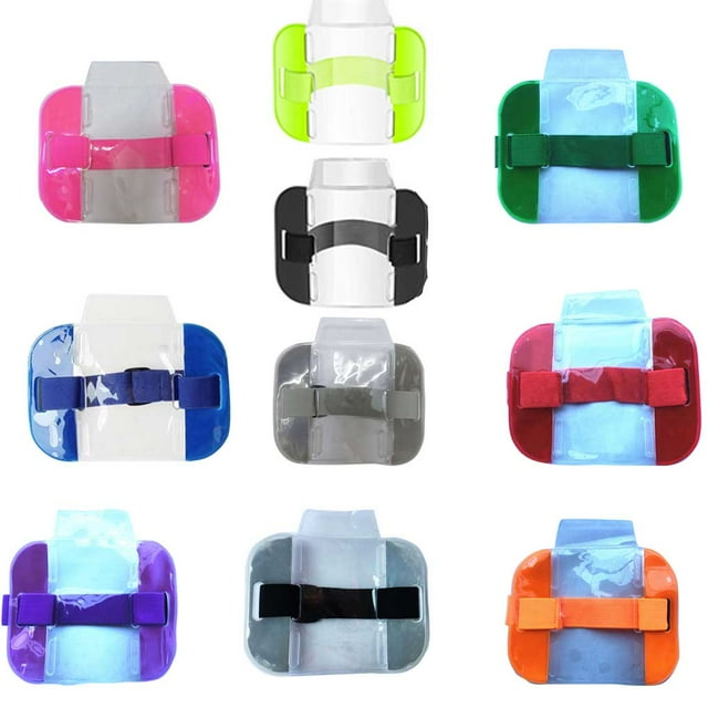 Porte-cartes Résistant à l'Usure, Étui à Cartes Anti-Poussière, Anti-Rayures, Transparent, Clip de Sécurité pour Personnel, Sac de Rangement Élastique Réglable pour Extérieur Orange