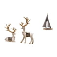 thumbnail image 1 of Estatua de ciervo alce, figura de resina, escultura de reno, estatua de , estilo retro minimalista, ideal para la oficina o como regalo., 1 of 8