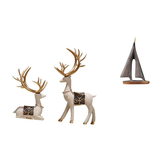 Estatua de ciervo alce, figura de resina, escultura de reno, estatua de , estilo retro minimalista, ideal para la oficina o como regalo.