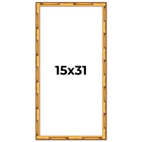 15x31 Frame Gold Bamboo Solid Wood Picture Frame | 1 Inch Moulding Width | Interior Frame Depth