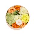 thumbnail image 3 of Caja de flores de rosa de jabón con flores simuladas para fiestas, Día de la Madre y del Maestro. Naranja, 3 of 9