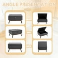 thumbnail image 3 of HUJHKIO 3 in 1 Lift Top Coffee Table with Storage, Wooden Stool for Living Room, Microsuede Fabric, Gray, 3 of 9