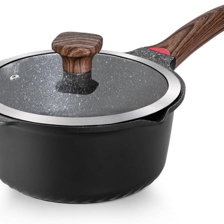 Nonstick Stockpot With Lid 4 Quart, Large Saucepan with Stay Cool Handle, Deep Kitchen Cooking Pot Induction Stock Pots, Dishwasher Safe, Compatible for All Stove Top