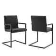 thumbnail image 2 of Modway Savoy Vegan Leather Dining Chairs - Set of 2 in Black, 2 of 9
