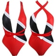 thumbnail image 2 of Women's One Piece Caribbean Flag Rasta Body Shaping Monokini Swimsuit Swimwear Bathing Suit, 2 of 3