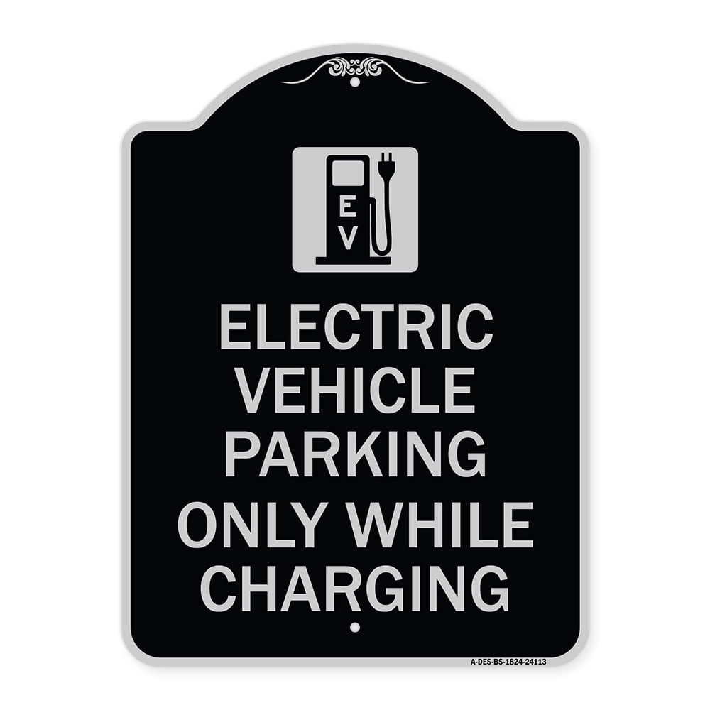SignMission Designer Series Sign Electric Vehicle Parking Only While