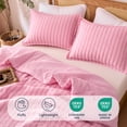 thumbnail image 4 of Sleep Zone Seersucker Striped Comforter Set Queen，3 Pieces Soft Durable Bedding set, Pink, 4 of 12