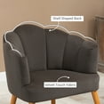 thumbnail image 4 of HOMCOM Modern Accent Chair Upholstered Velvet Armchair with Arms Wood Legs, 4 of 10