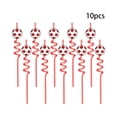 thumbnail image 2 of Spiral straws with Soccer Ball Design for Parties and Events Pack of 10 Spiral straws for Kids and Adults Durable straws for Drinks Drinking Straws #B5 Red_020, 2 of 8