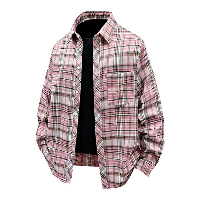 Blusa y camisa de manga larga con cuello vuelto para hombre, informal, con botones, bolsillo enrejado, cuello vuelto, camisa de manga larga para hombre, abrigo de poliéster