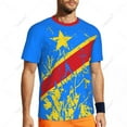 thumbnail image 5 of Exclusive design Democratic Republic Of Congo Flag Grain 3D Printed Men Running Bike Soccer Tennis Sports tshirt Mesh T-shirt, 5 of 16