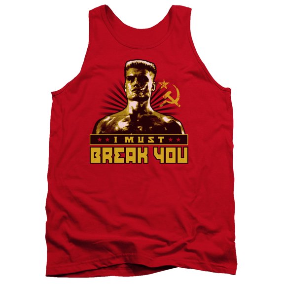 Rocky Iv I Must Break You Adult Tank Top Red