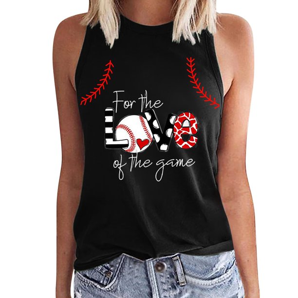 Playeras,Blusas y Tops,Ropa para Mujer Lindo camisetas sin mangas para las mujeres de cuello redondo para mujer, chaleco informal y versátil con estampado, camiseta sin mangas para mujer (S, L)