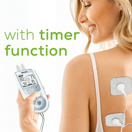 Beurer TENS Unit Muscle Stimulator for Pain Relief - TENS Machine with Adjustable Intensity Levels - Electronic Muscle Stimulator with TENS Unit Pads, EM44
