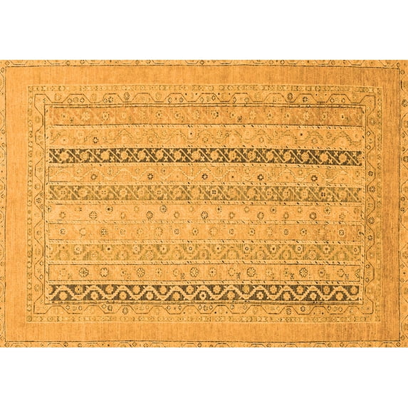 Ahgly Company Indoor Rectangle Abstract Orange Modern Area Rugs, 5' x 7'