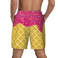 thumbnail image 4 of Gaeub Red Ice Cream Mens Swim Trunks Stretch Beach Shorts Quick Dry for Men Swim Shorts Swimwear with Pockets- Medium, 4 of 9