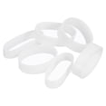 thumbnail image 1 of 200Pcs Bandas de goma de silicona, anillos de bandas de goma de 5mm x 15.5mm, ataduras de cable para envolver cordones, envolturas de bolsas, blancas, 1 of 5