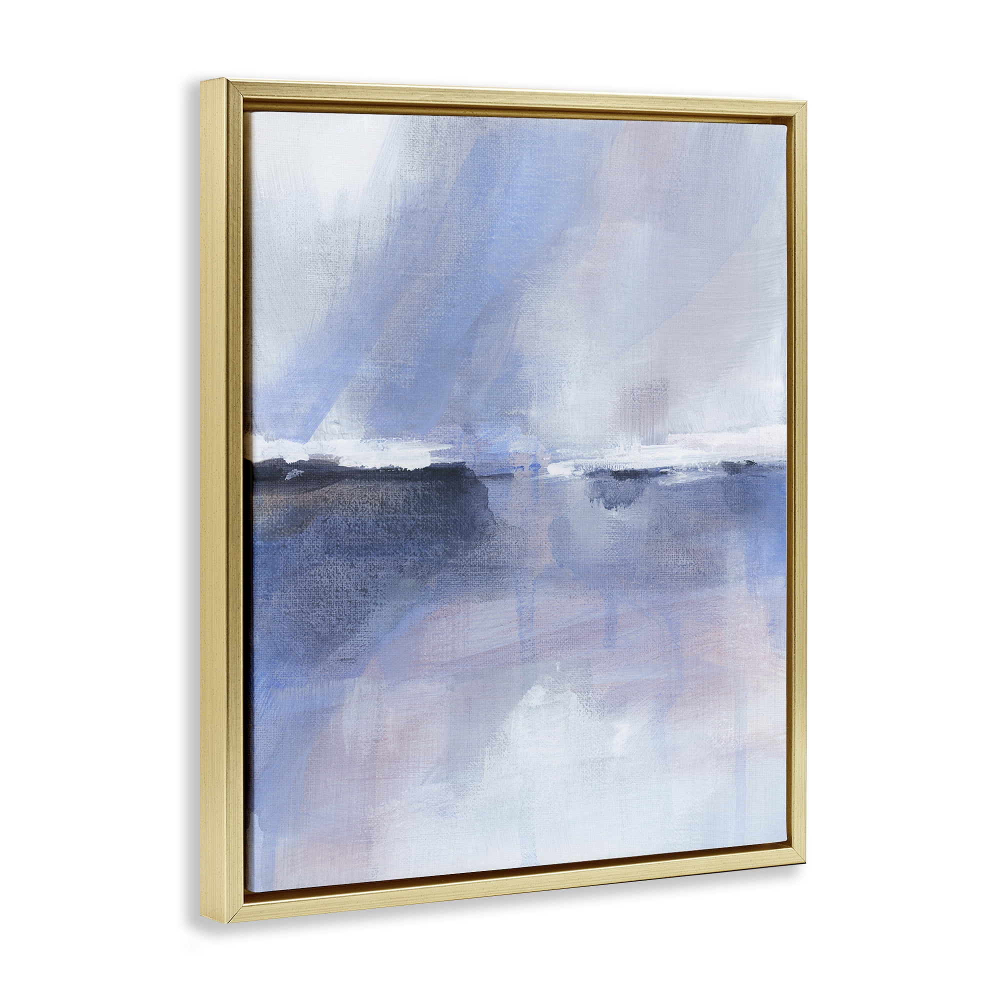 Stupell Industries Subtle Landscape Abstraction Abstract Painting Gold Floater Framed Canvas Art Print Wall Art, 25 x 31