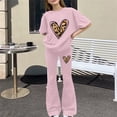 thumbnail image 5 of EnJoCho Preschool Girls Matching Shirt and Shorts Set for First Day of School Girls Summer Clothes Leopard Print Short Sleeve Crewneck T-Shirts and Elastic Waist Casual Pants 2 Pcs Outfits, 5 of 9