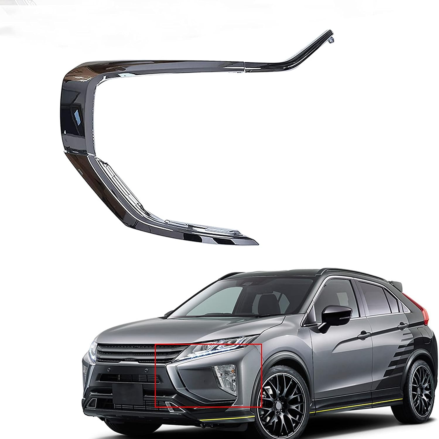 3PCS RH Side Front bumper Chrome Trim Set For Mitsubishi