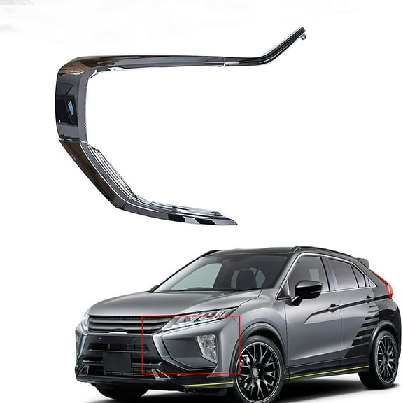 munirater 3Pcs Chrome Front Left Driver Side Bumper Trim Molding Strip Set Replacement for Mitsubishi Outlander 2016-2019 6407A141 6407A145 6407A143