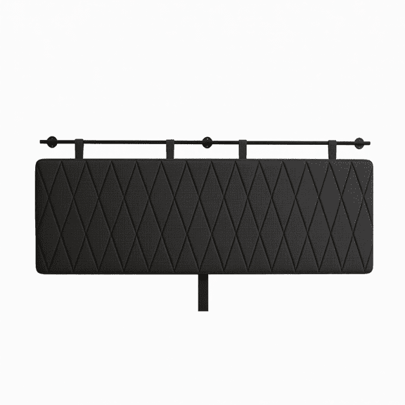 78.7" Wall Mounted King Headboard - Diamond Tufted Linen Upholstered Padded Headboard, Modern Floating Headboard with Metal Rail for Bedroom, Guest Room, Black