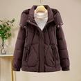 thumbnail image 2 of HBGVBA Winter Coats for Women, Women's Down Jackets Solid Color Zip Up Hooded Cotton Coat with Pockets Casual Warm Winter Clothing, 2 of 4