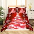 thumbnail image 1 of Erosebridal Red Xmas Tree Comforter Cover Twin, Merry Christmas Duvet Cover Twin, Snowflake Bedding Twin Size, Breathable Room Decor, 2 Pieces（No Comforter）, 1 of 7